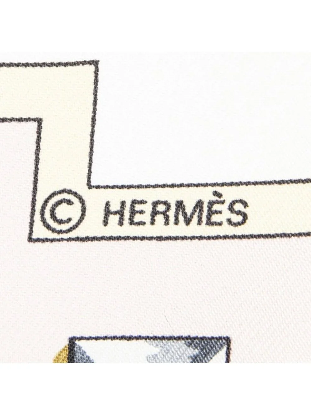 ★SOLD★ Hermes Scarf Light Pink Ivory Gray Silk - Picture 4 of 5